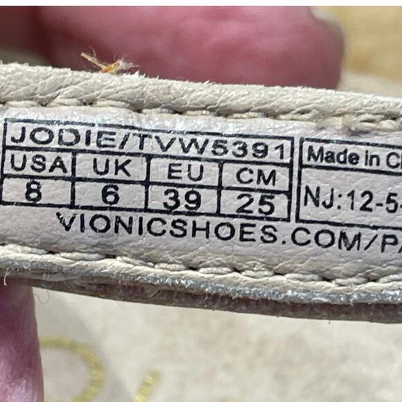 Vionic Jodie Sandal Shimmer Tan Women's Size 8 TVW5391 Excellent Used Condition - Picture 7 of 7